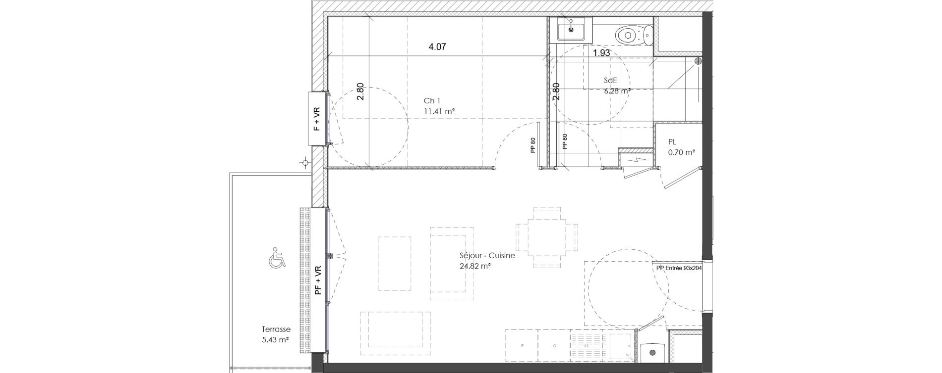 Appartement T2 de 43,21 m2 &agrave; Darn&eacute;tal Table de pierre - pr&eacute;aux - val saint-martin