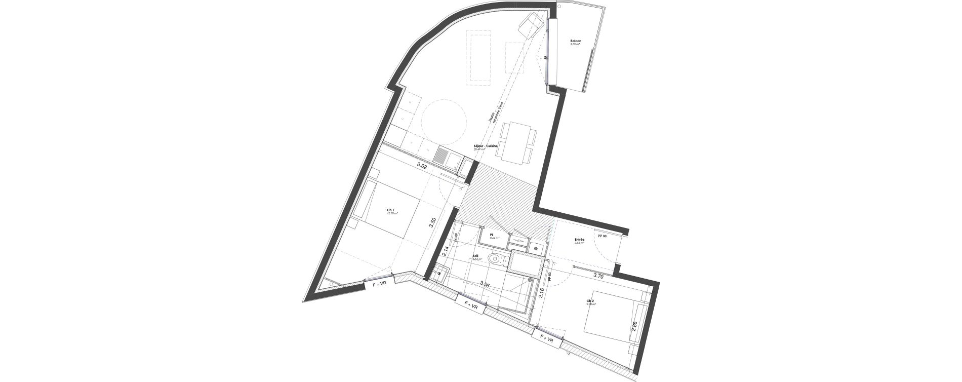 Appartement T3 de 60,15 m2 &agrave; Darn&eacute;tal Table de pierre - pr&eacute;aux - val saint-martin