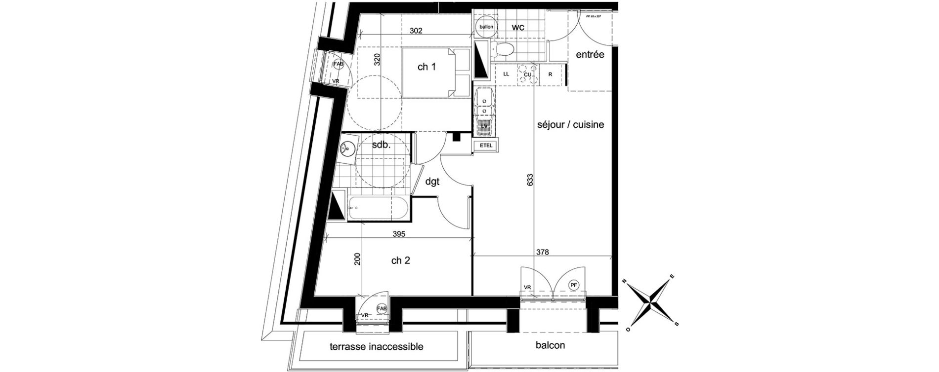 Appartement T3 de 56,73 m2 &agrave; Darn&eacute;tal Centre