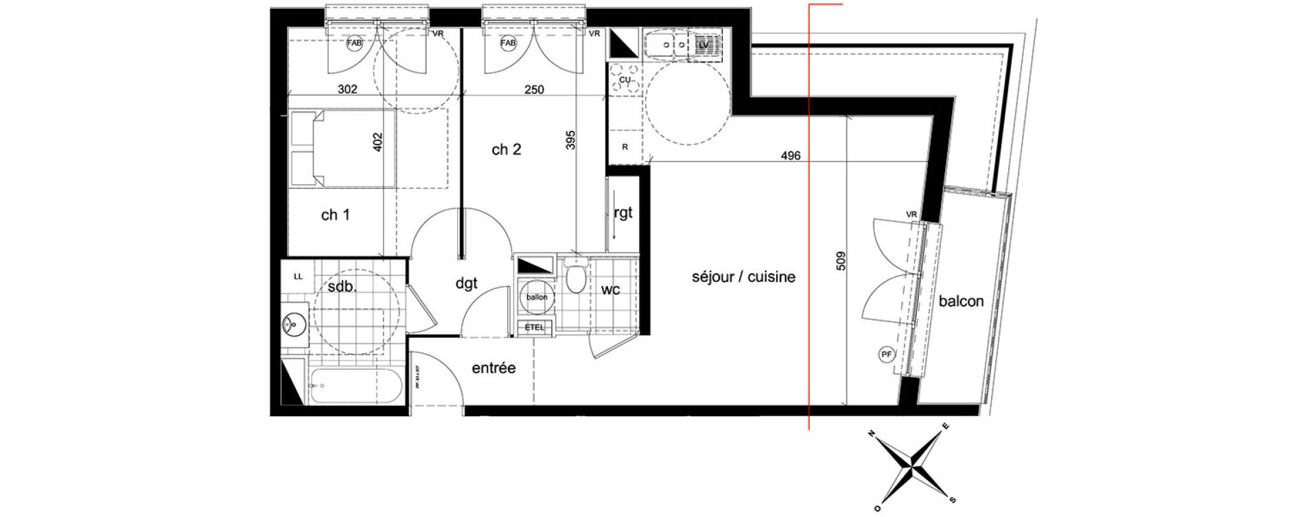 Appartement T3 de 65,37 m2 &agrave; Darn&eacute;tal Centre