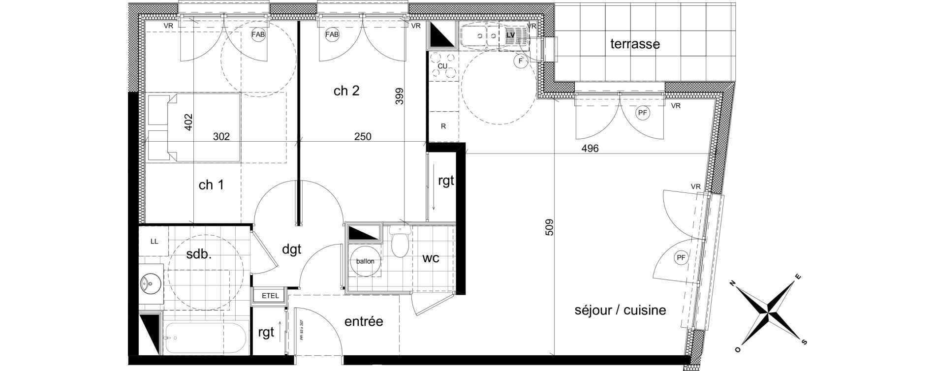 Appartement T3 de 65,25 m2 &agrave; Darn&eacute;tal Centre