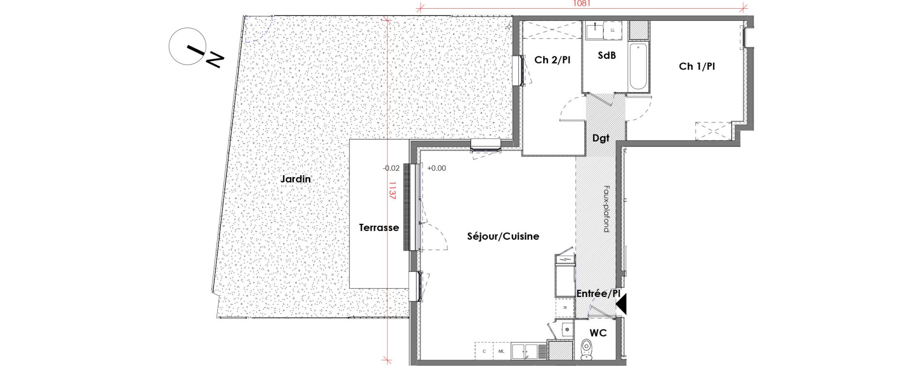 Appartement T3 de 74,03 m2 &agrave; D&eacute;ville-L&egrave;s-Rouen Centre