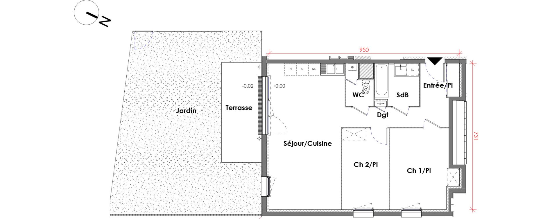 Appartement T3 de 64,78 m2 &agrave; D&eacute;ville-L&egrave;s-Rouen Centre