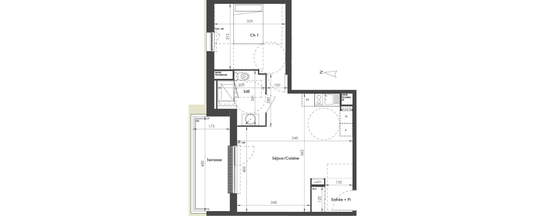 Appartement T2 de 44,29 m2 &agrave; D&eacute;ville-L&egrave;s-Rouen Le centre