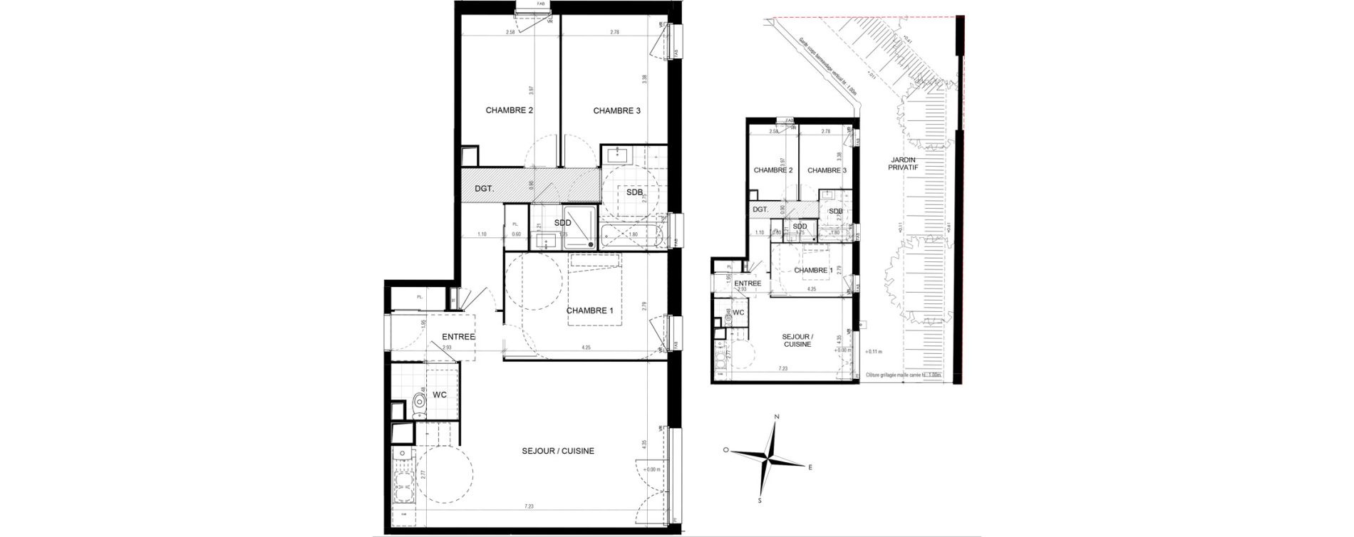 Appartement T4 de 81,27 m2 &agrave; D&eacute;ville-L&egrave;s-Rouen Le centre
