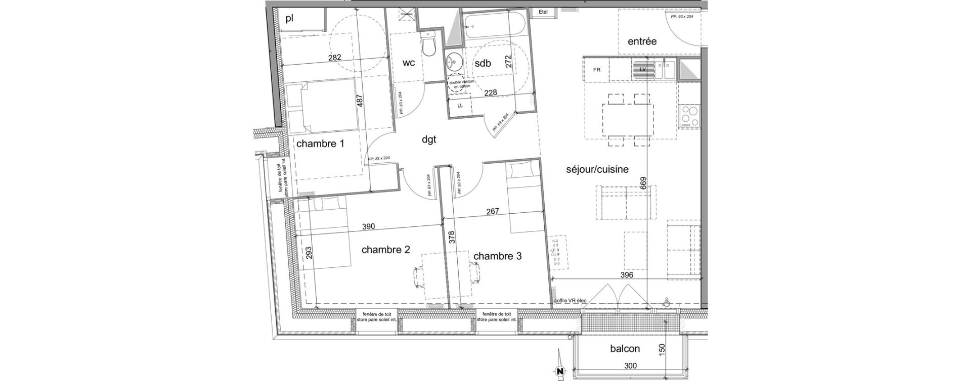 Appartement T4 de 84,69 m2 &agrave; D&eacute;ville-L&egrave;s-Rouen Centre