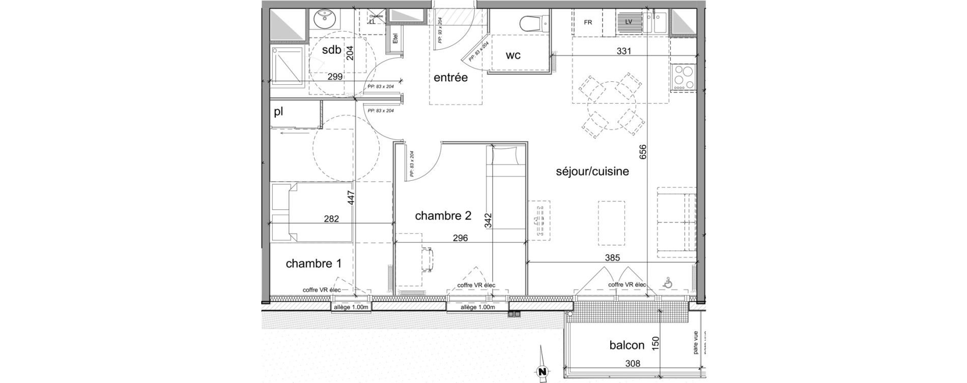 Appartement T3 de 61,00 m2 &agrave; D&eacute;ville-L&egrave;s-Rouen Centre