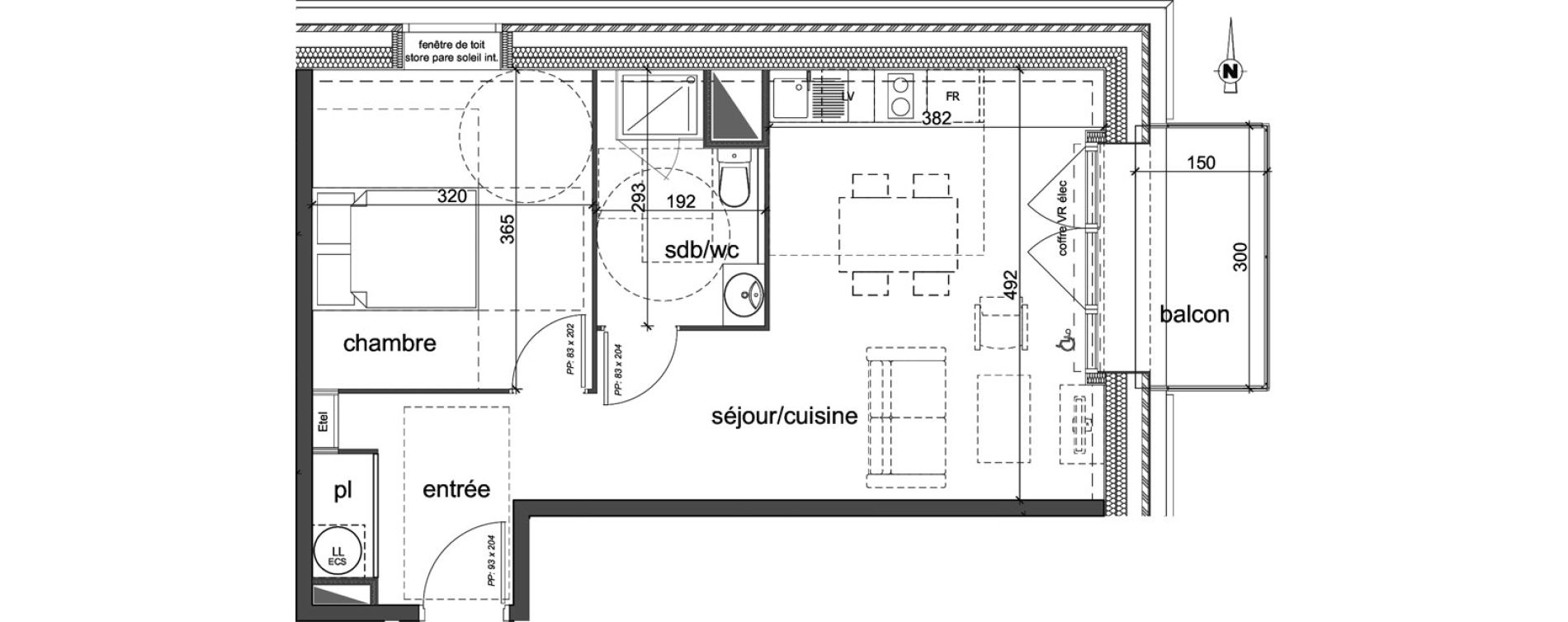 Appartement T2 de 44,93 m2 &agrave; D&eacute;ville-L&egrave;s-Rouen Centre