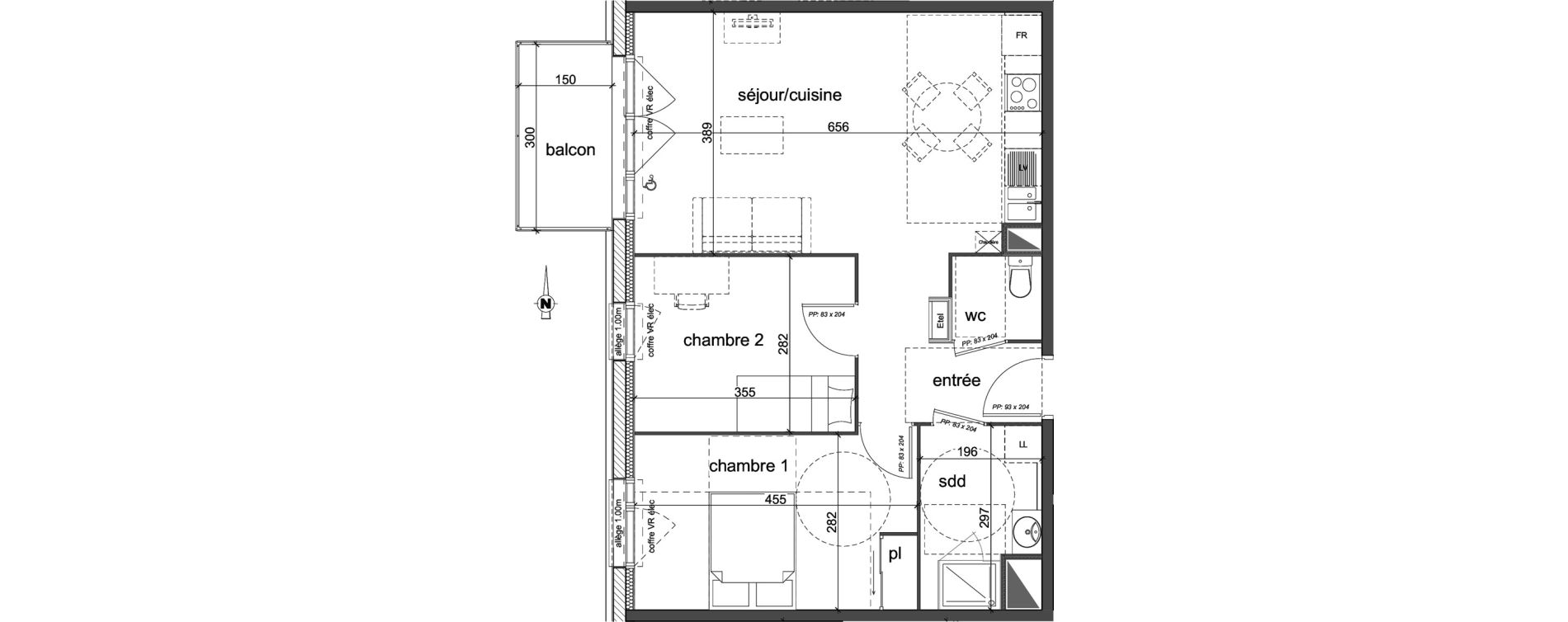 Appartement T3 de 61,01 m2 &agrave; D&eacute;ville-L&egrave;s-Rouen Centre