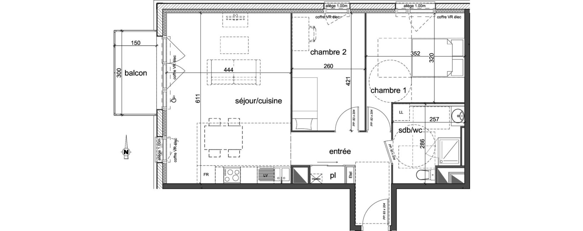 Appartement T3 de 64,59 m2 &agrave; D&eacute;ville-L&egrave;s-Rouen Centre