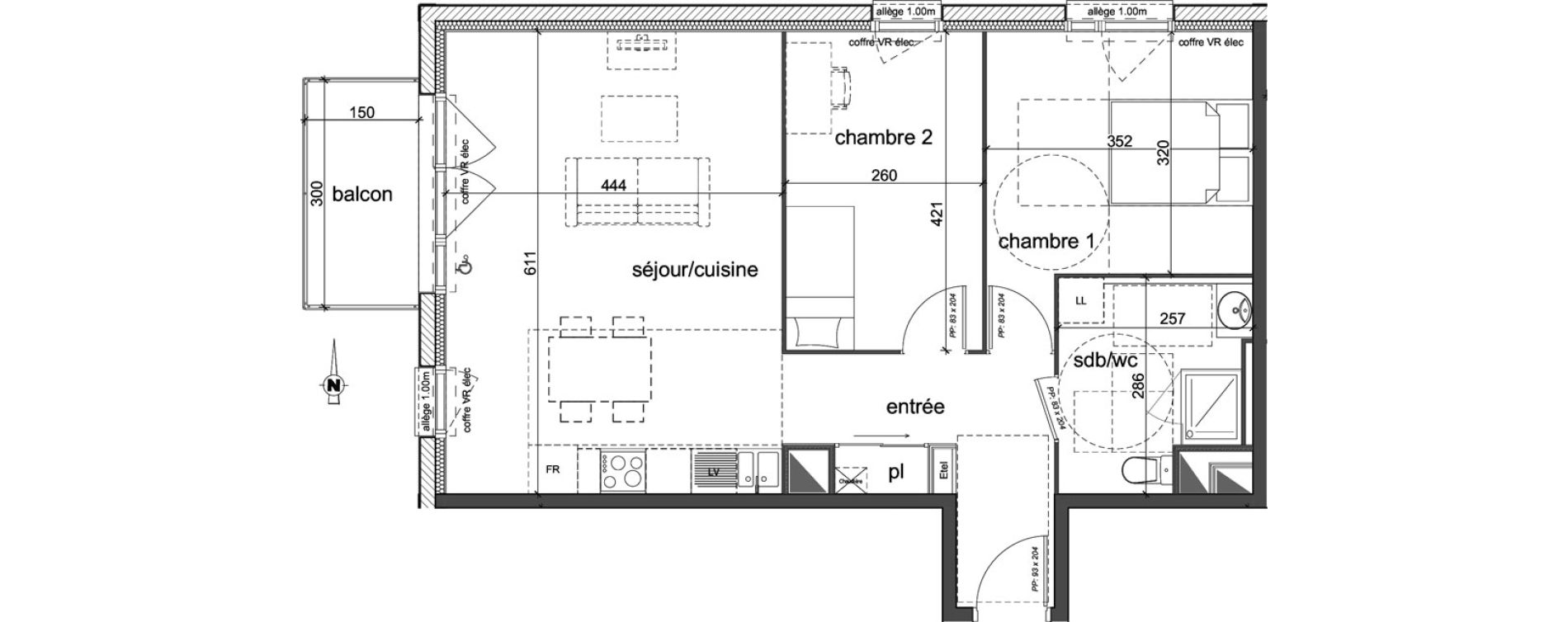 Appartement T3 de 64,59 m2 &agrave; D&eacute;ville-L&egrave;s-Rouen Centre