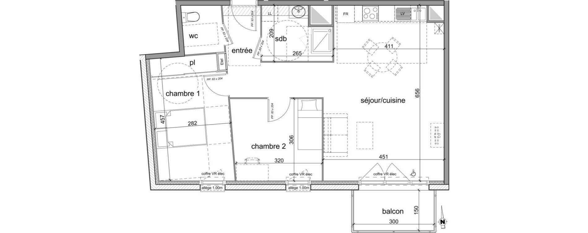 Appartement T3 de 66,50 m2 &agrave; D&eacute;ville-L&egrave;s-Rouen Centre