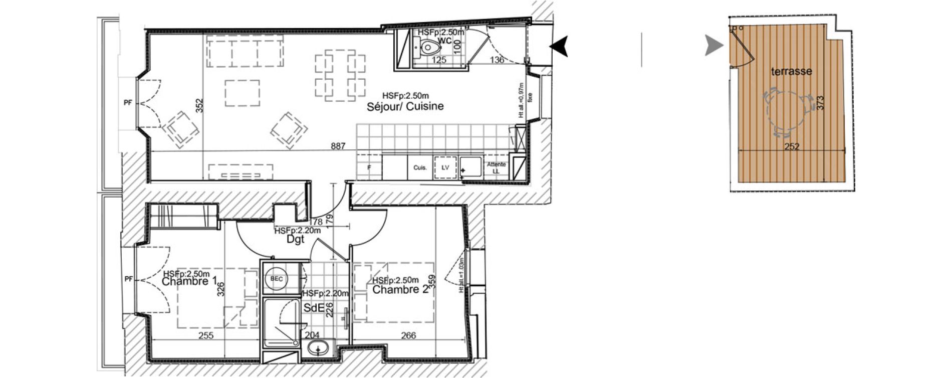 Appartement T3 de 56,48 m2 &agrave; Dieppe Centre ville - saint-jacques