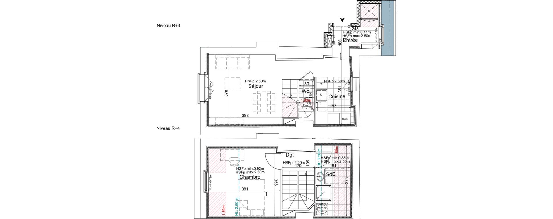 Duplex T2 de 43,00 m2 &agrave; Dieppe Centre ville - saint-jacques