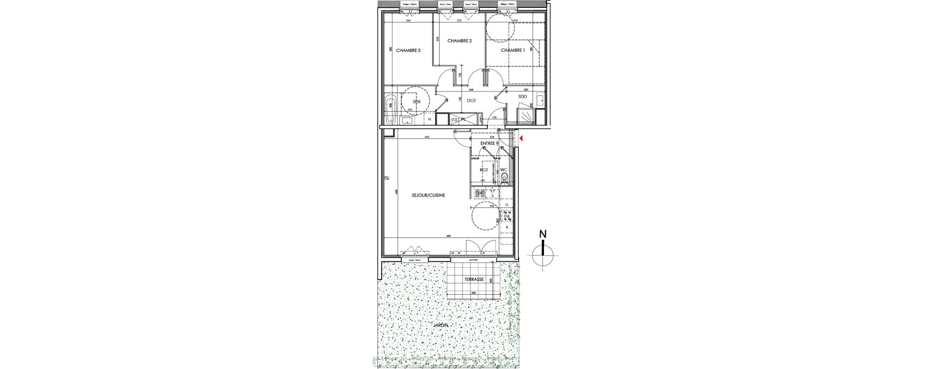 Appartement T4 de 92,85 m2 &agrave; Dieppe Saint-pierre
