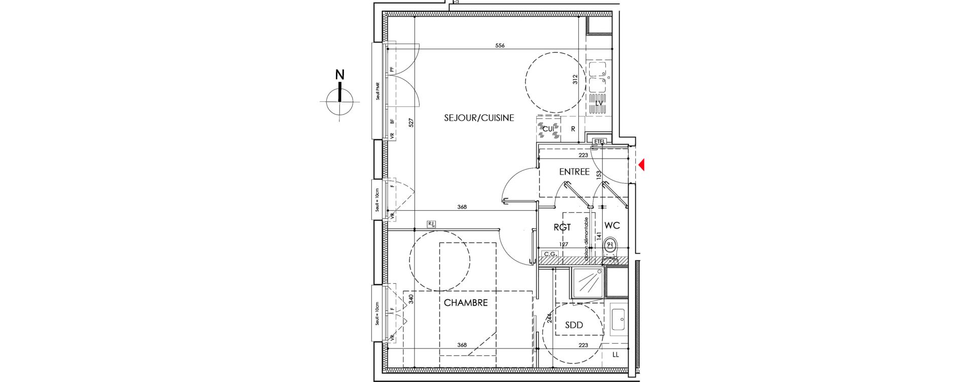 Appartement T2 de 48,75 m2 &agrave; Dieppe Saint-pierre
