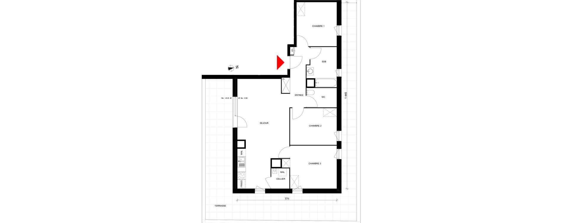 Appartement T4 de 82,19 m2 &agrave; Elbeuf Champ de foire