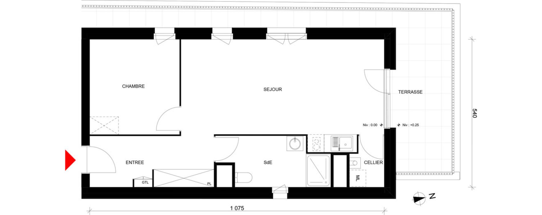 Appartement T2 de 55,51 m2 &agrave; Elbeuf Champ de foire