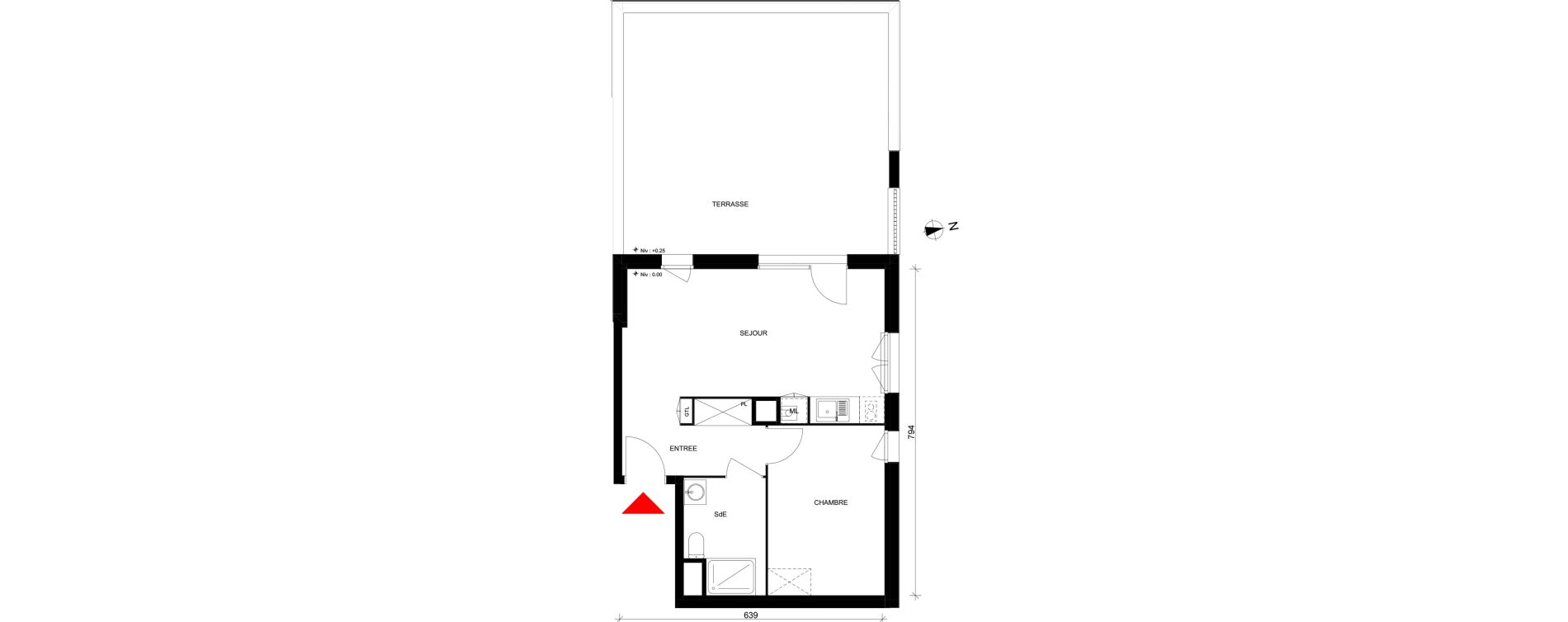 Appartement T2 de 44,47 m2 &agrave; Elbeuf Champ de foire