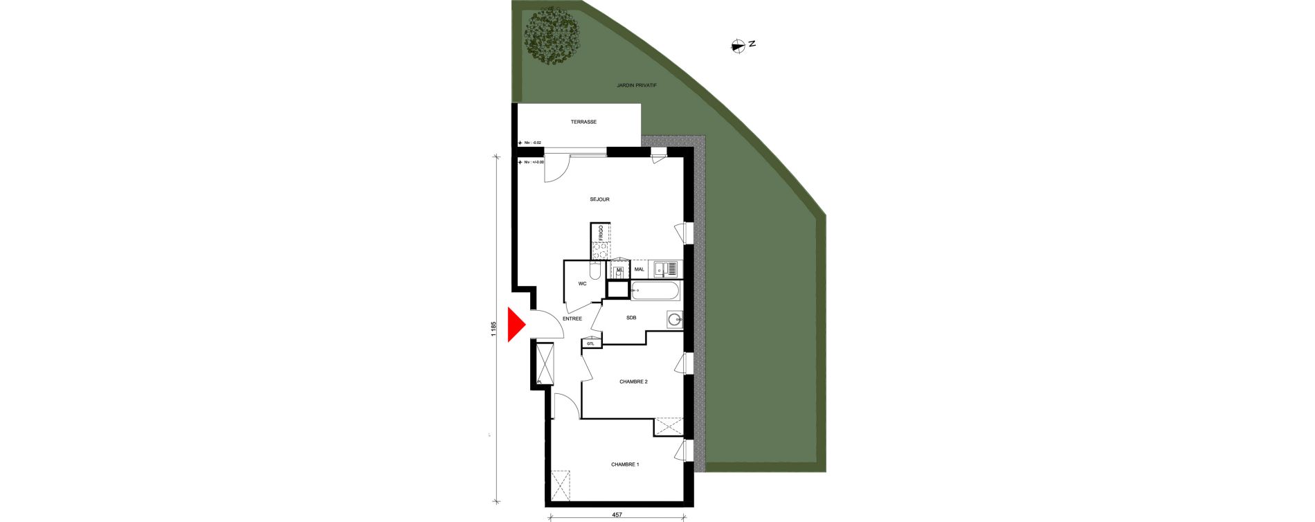 Appartement T3 de 59,34 m2 &agrave; Elbeuf Centre