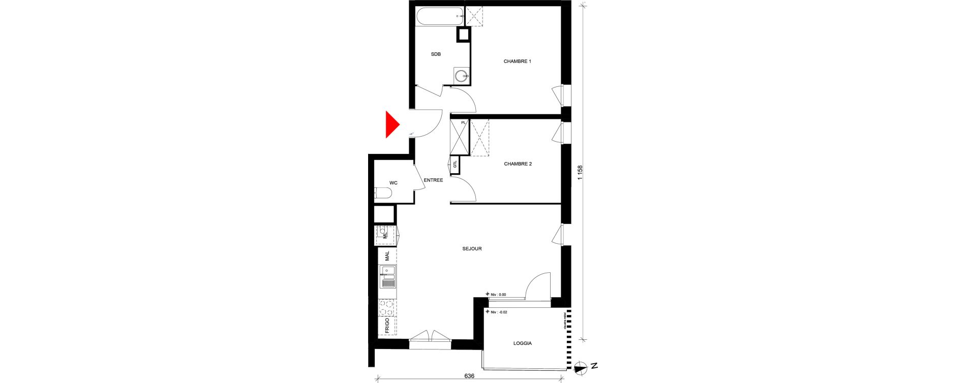Appartement T3 de 60,22 m2 &agrave; Elbeuf Centre