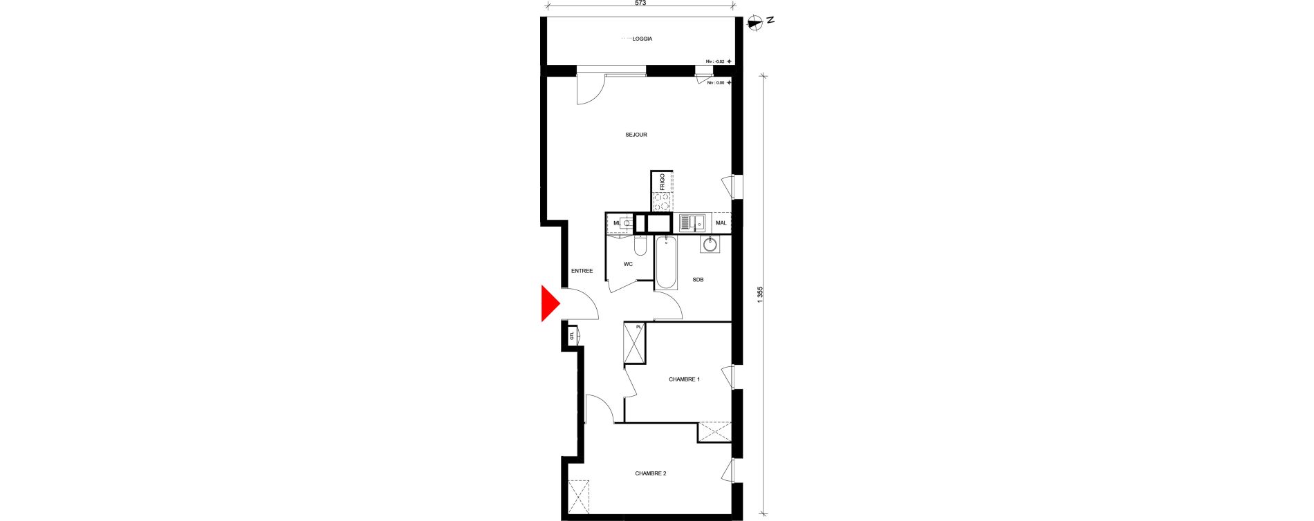 Appartement T3 de 67,77 m2 &agrave; Elbeuf Centre