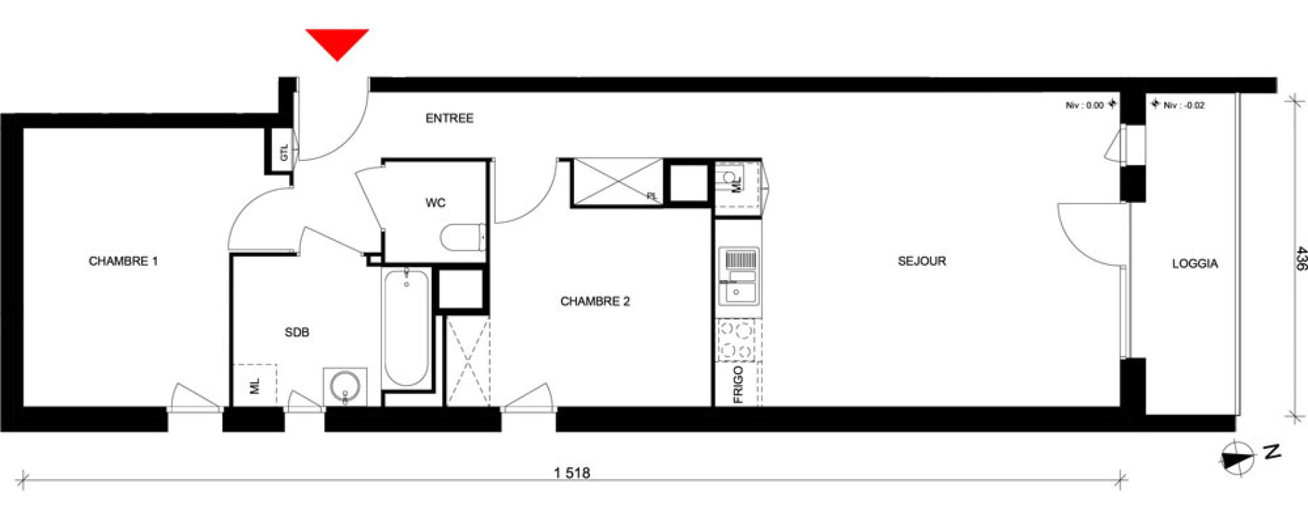 Appartement T3 de 61,92 m2 &agrave; Elbeuf Centre