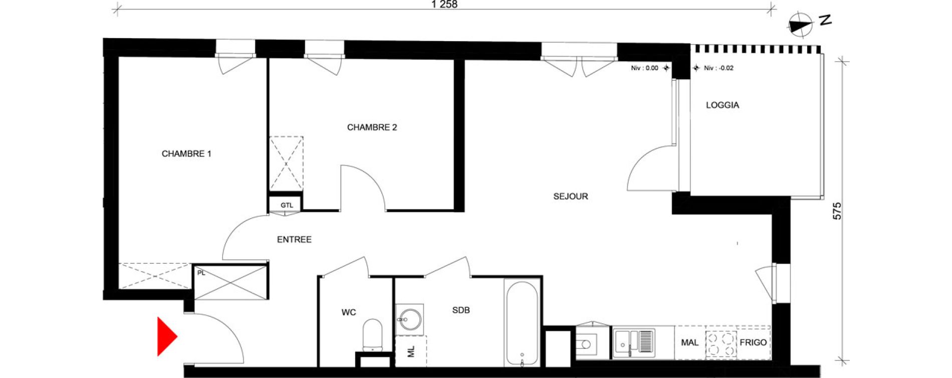 Appartement T3 de 63,23 m2 &agrave; Elbeuf Centre