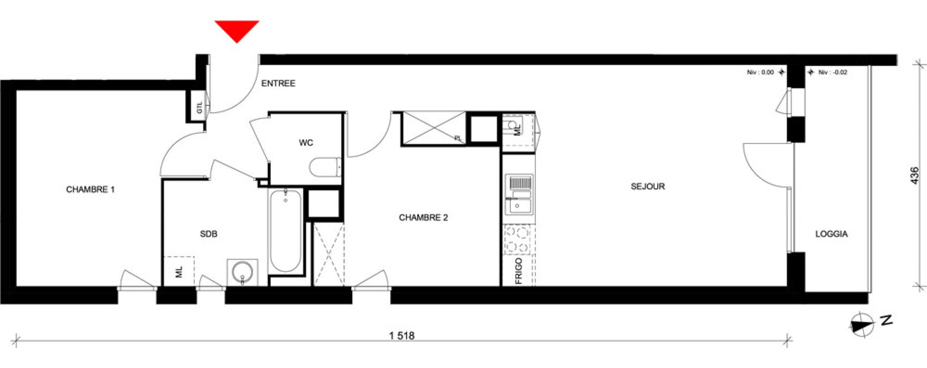 Appartement T3 de 61,94 m2 &agrave; Elbeuf Centre