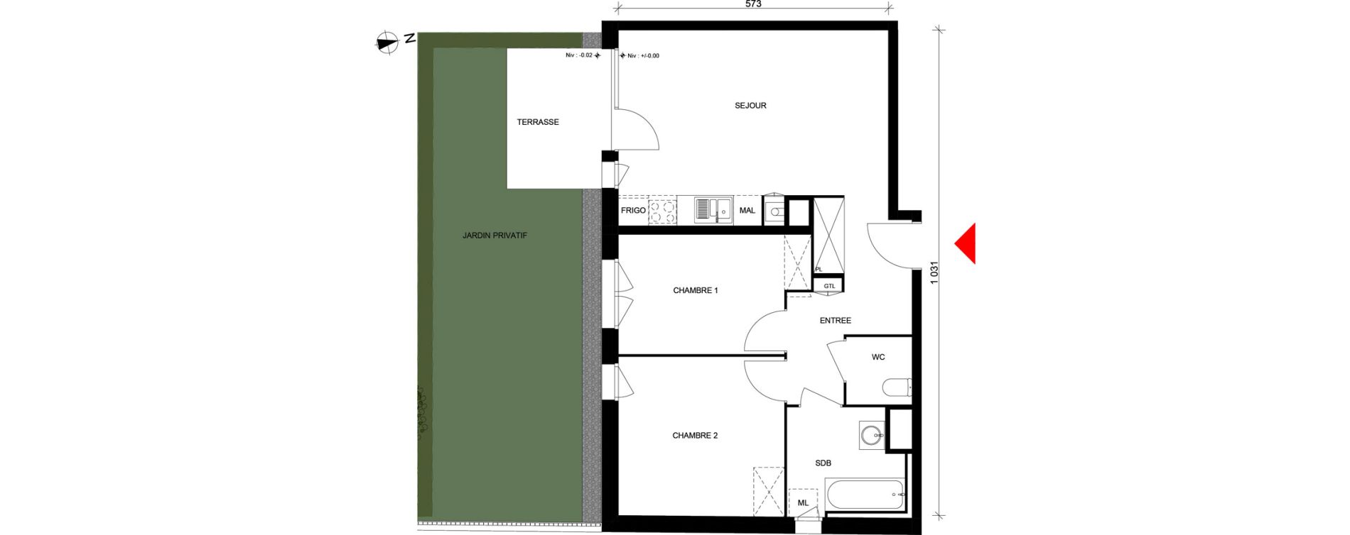 Appartement T3 de 59,23 m2 &agrave; Elbeuf Centre