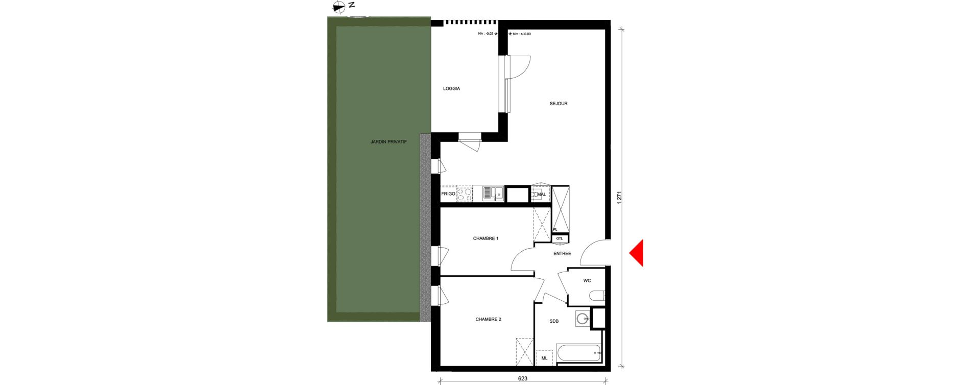 Appartement T3 de 65,08 m2 &agrave; Elbeuf Centre