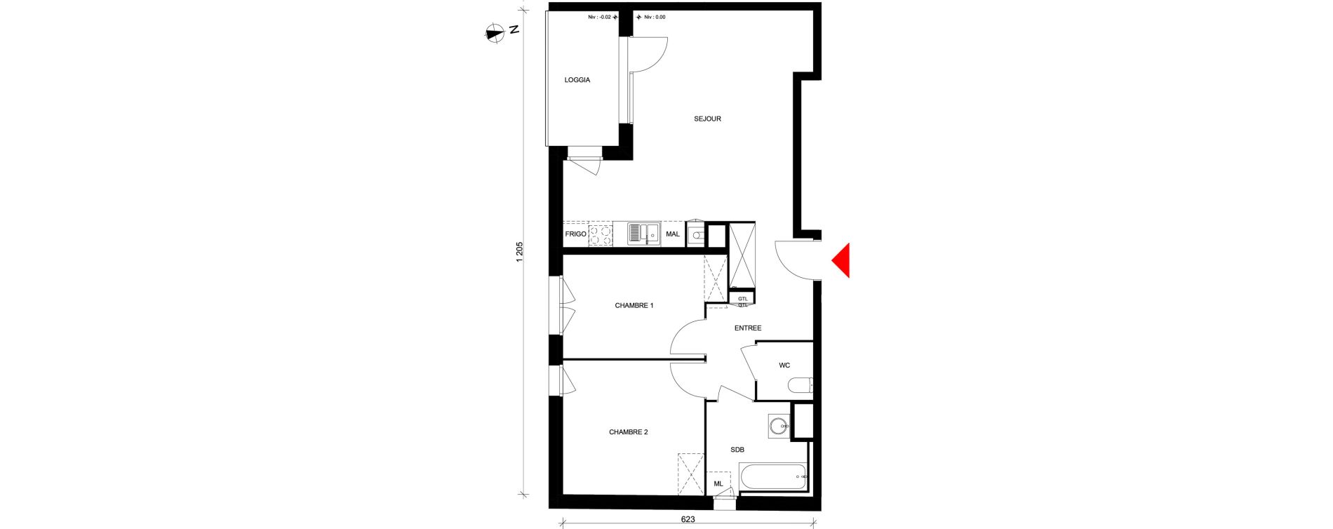 Appartement T3 de 63,53 m2 &agrave; Elbeuf Centre