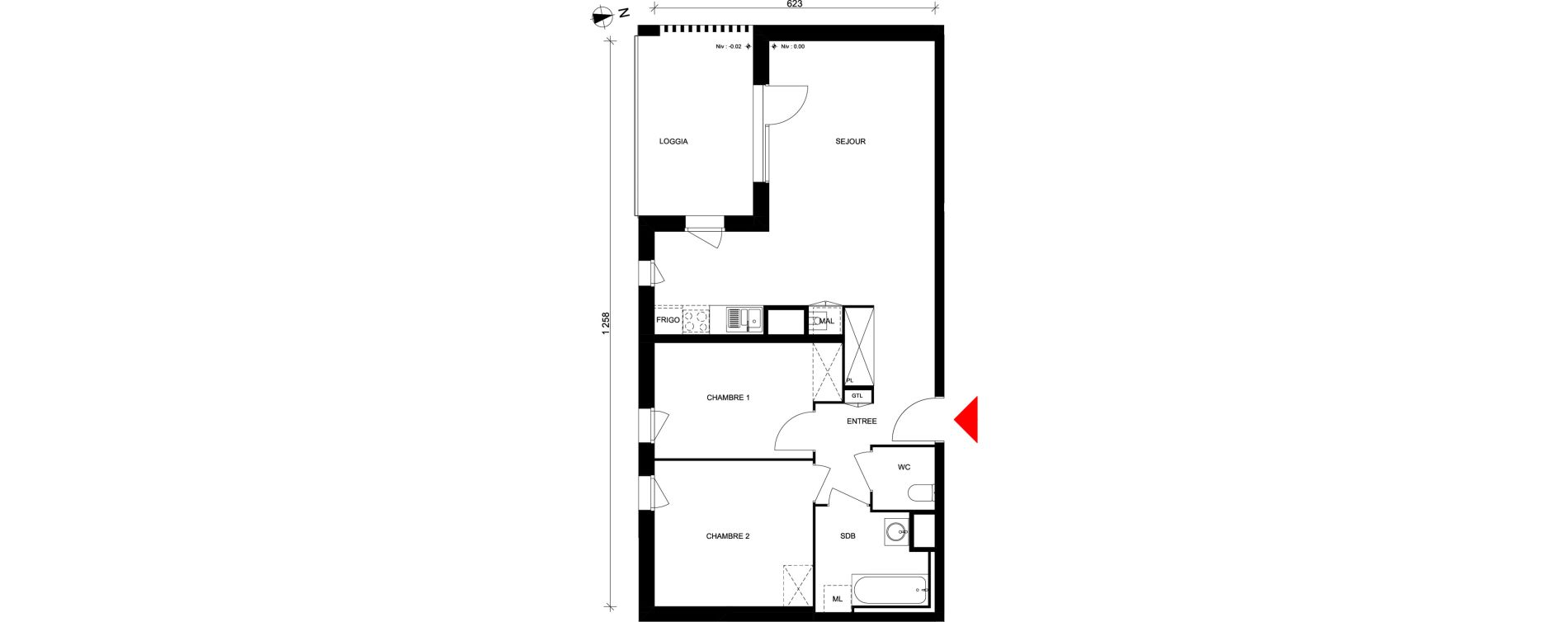 Appartement T3 de 64,60 m2 &agrave; Elbeuf Centre