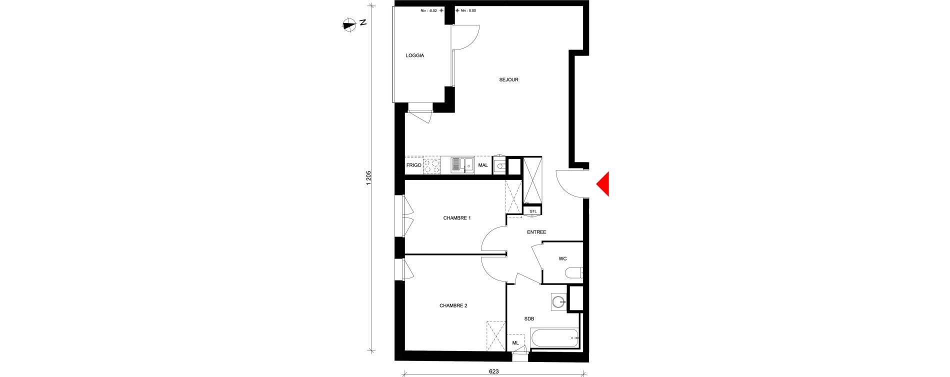 Appartement T3 de 63,50 m2 &agrave; Elbeuf Centre