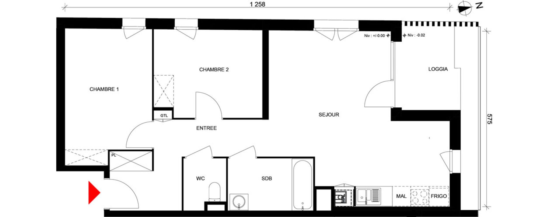 Appartement T3 de 63,42 m2 &agrave; Elbeuf Centre