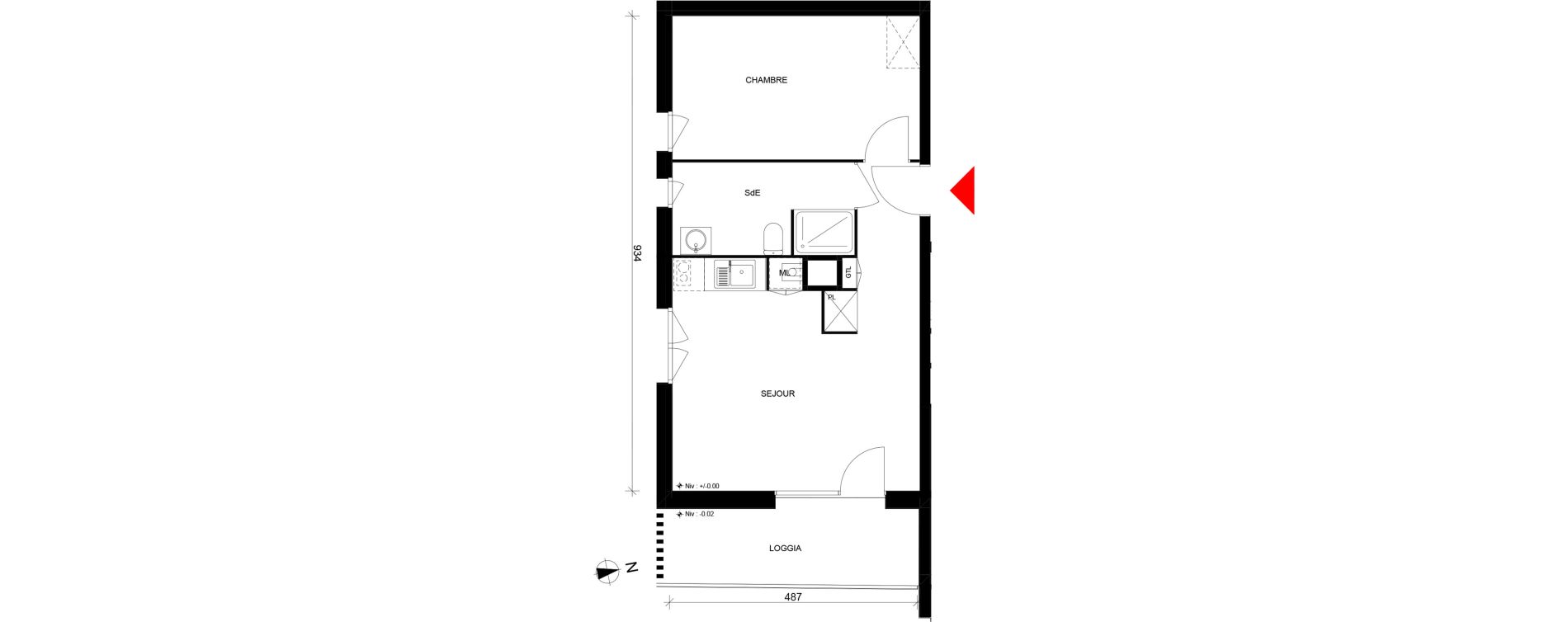 Appartement T2 de 44,13 m2 &agrave; Elbeuf Centre