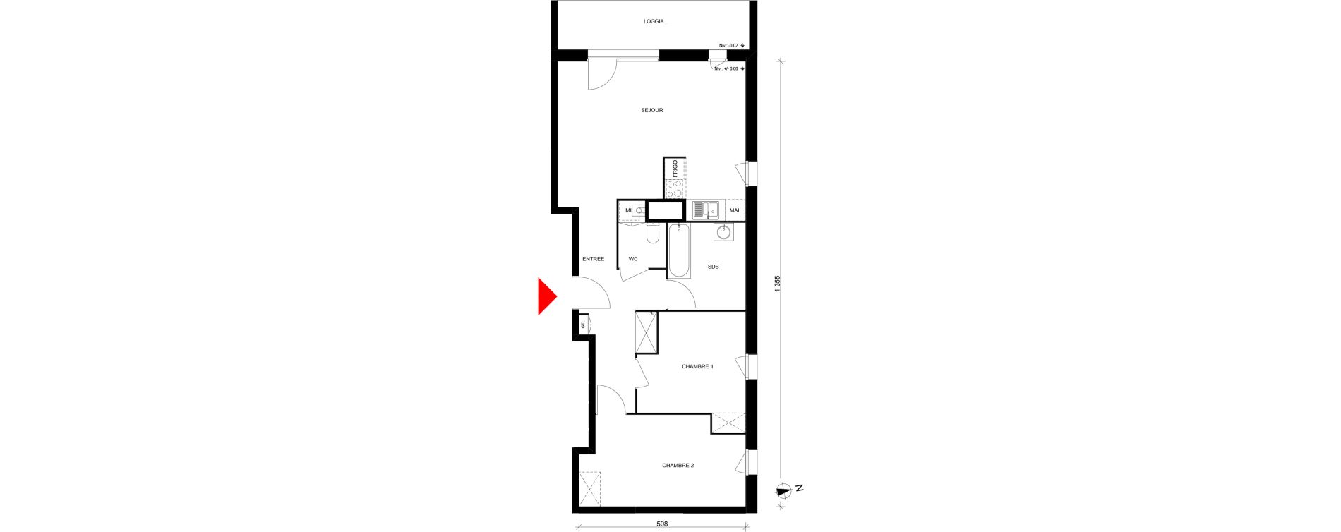 Appartement T3 de 67,76 m2 &agrave; Elbeuf Centre