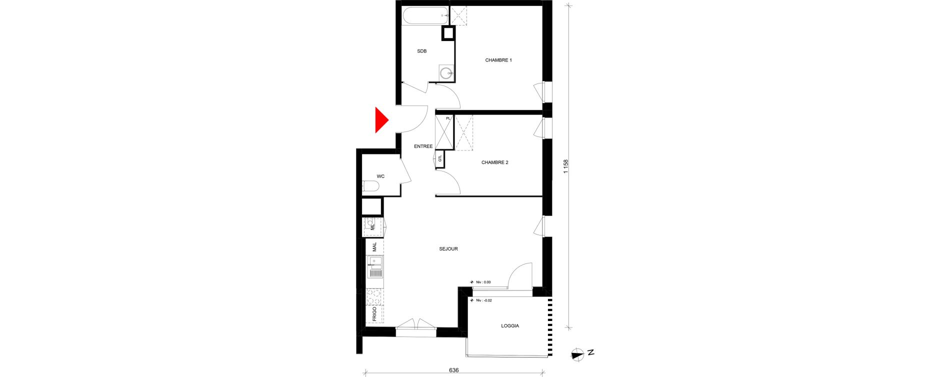 Appartement T3 de 60,24 m2 &agrave; Elbeuf Centre