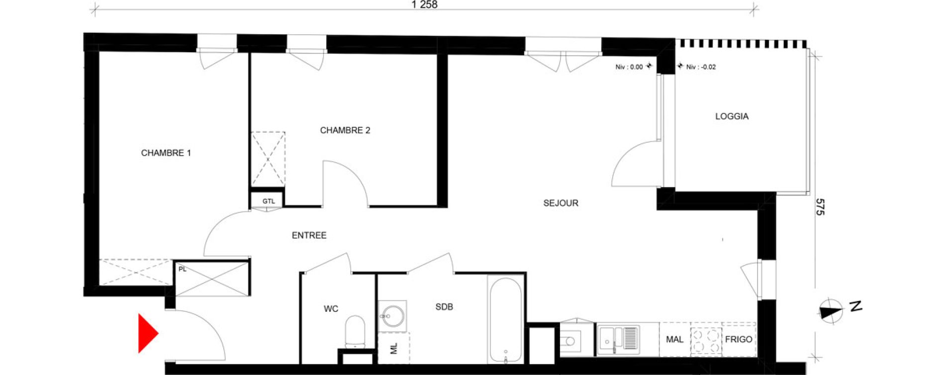Appartement T3 de 63,07 m2 &agrave; Elbeuf Centre