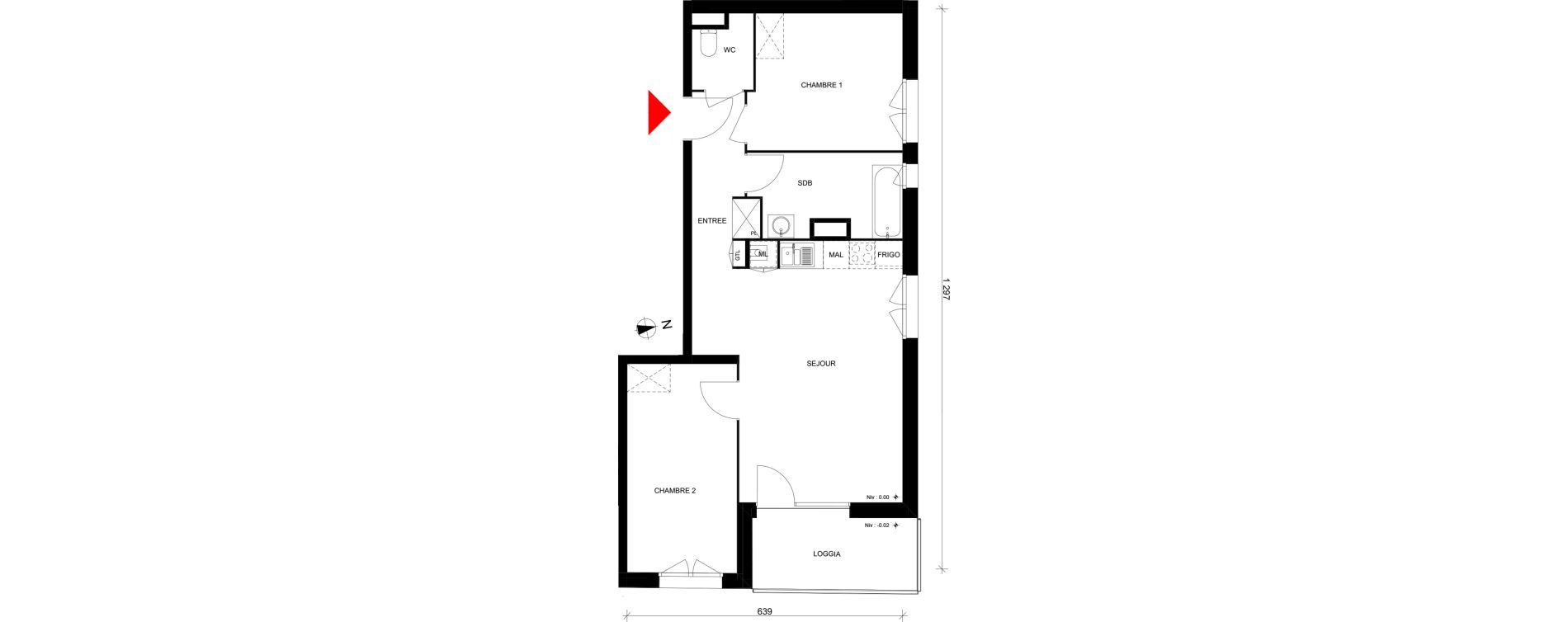 Appartement T3 de 62,28 m2 &agrave; Elbeuf Centre