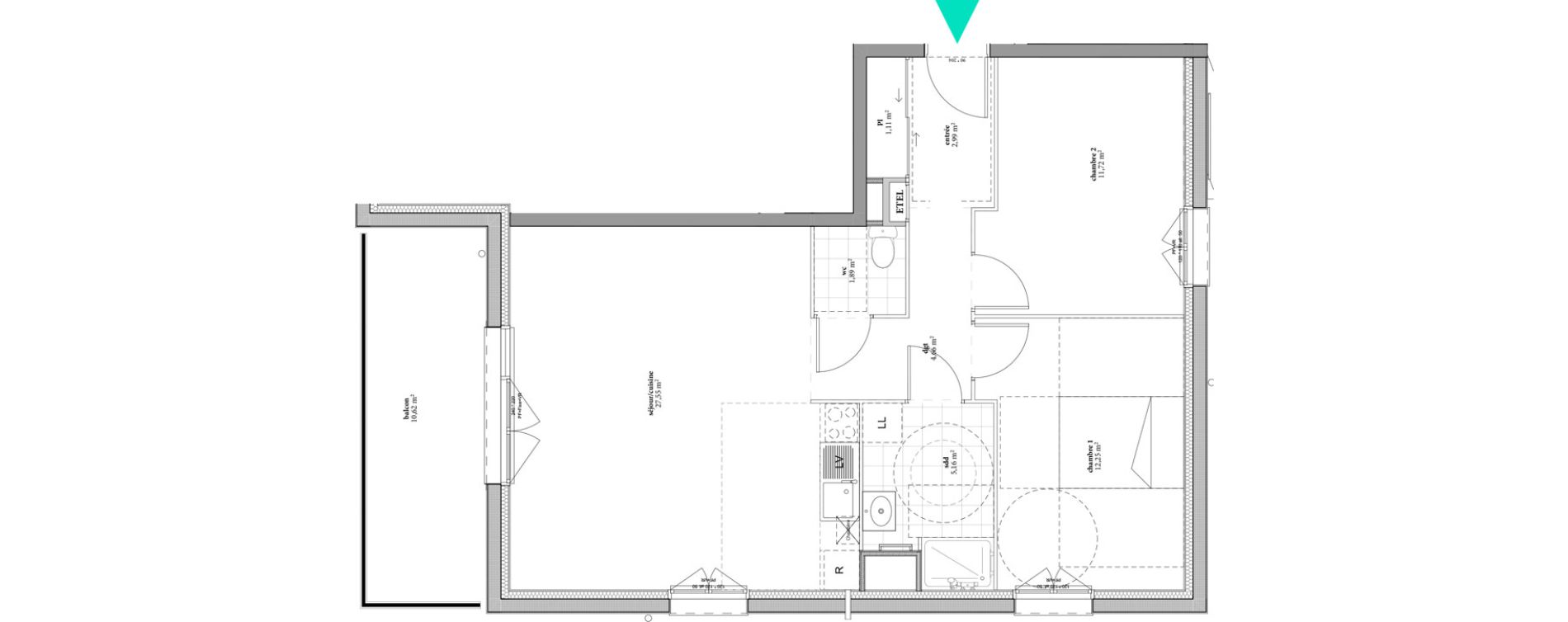 Appartement T3 de 67,33 m2 à Fécamp Val de bucaille