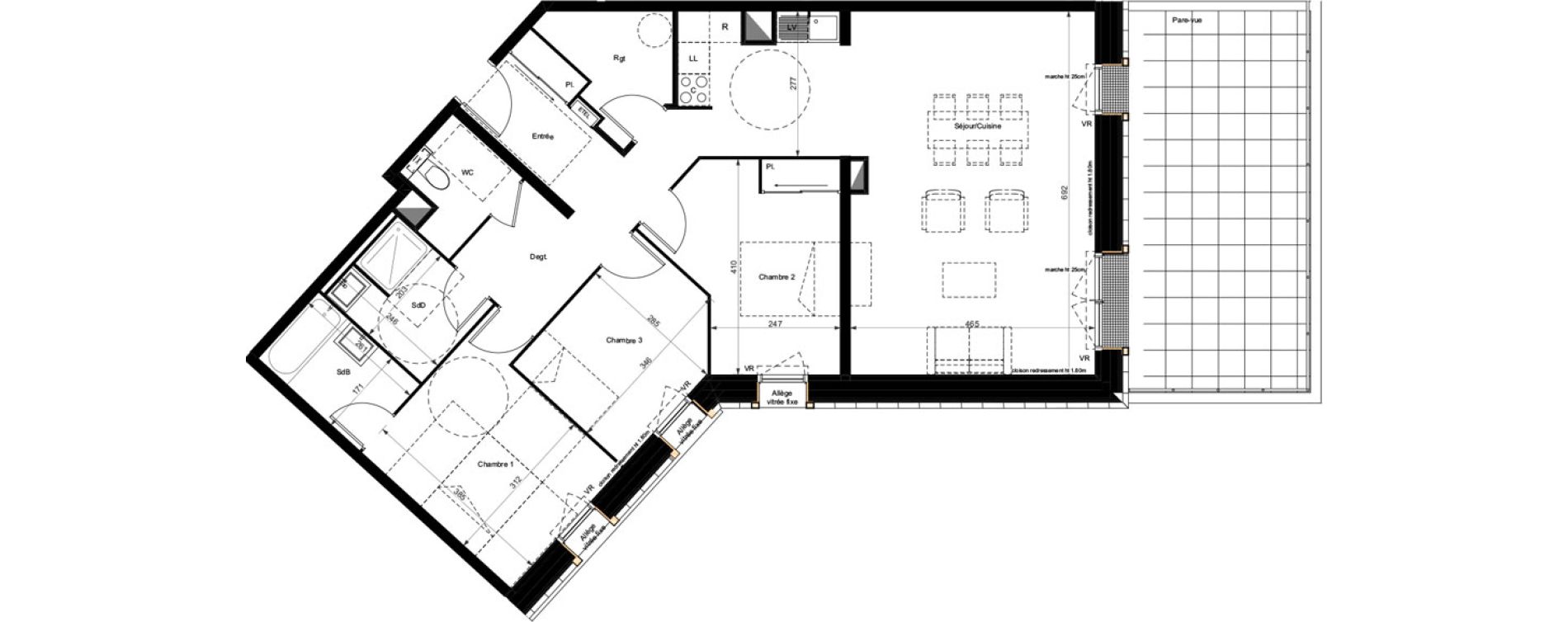 Appartement T4 de 103,68 m2 &agrave; Franqueville-Saint-Pierre Franqueville st pierre