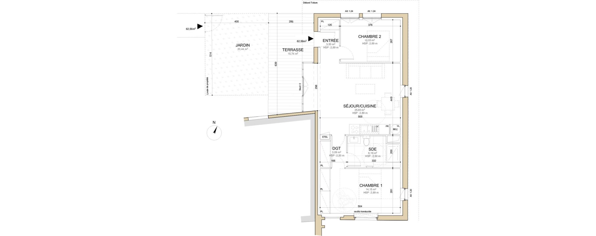 Appartement T3 de 62,56 m2 &agrave; Gonfreville-L'Orcher Centre