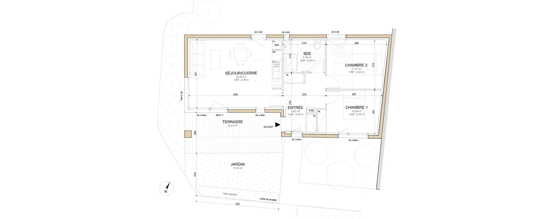 Appartement T3 de 63,23 m2 &agrave; Gonfreville-L'Orcher Centre