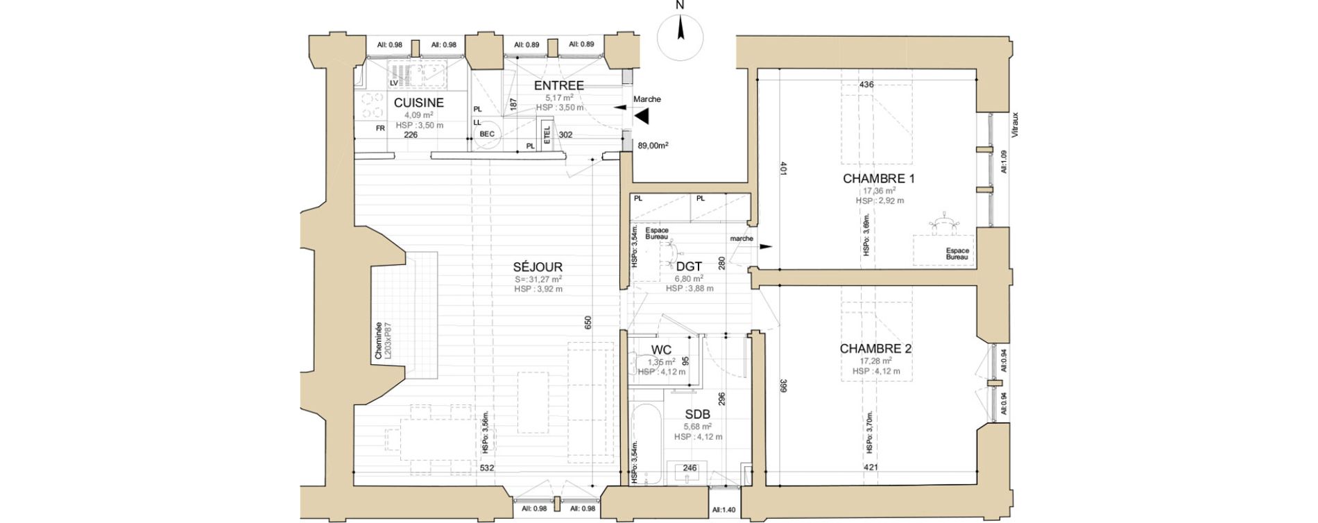 Appartement T3 de 89,00 m2 &agrave; Gonfreville-L'Orcher Centre