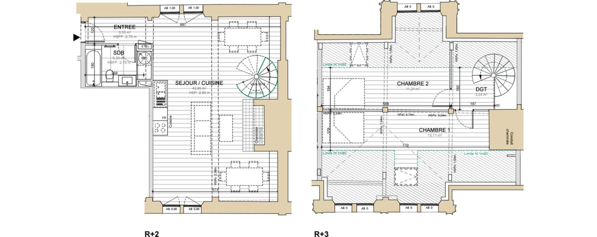 Duplex T3 de 80,94 m2 &agrave; Gonfreville-L'Orcher Centre