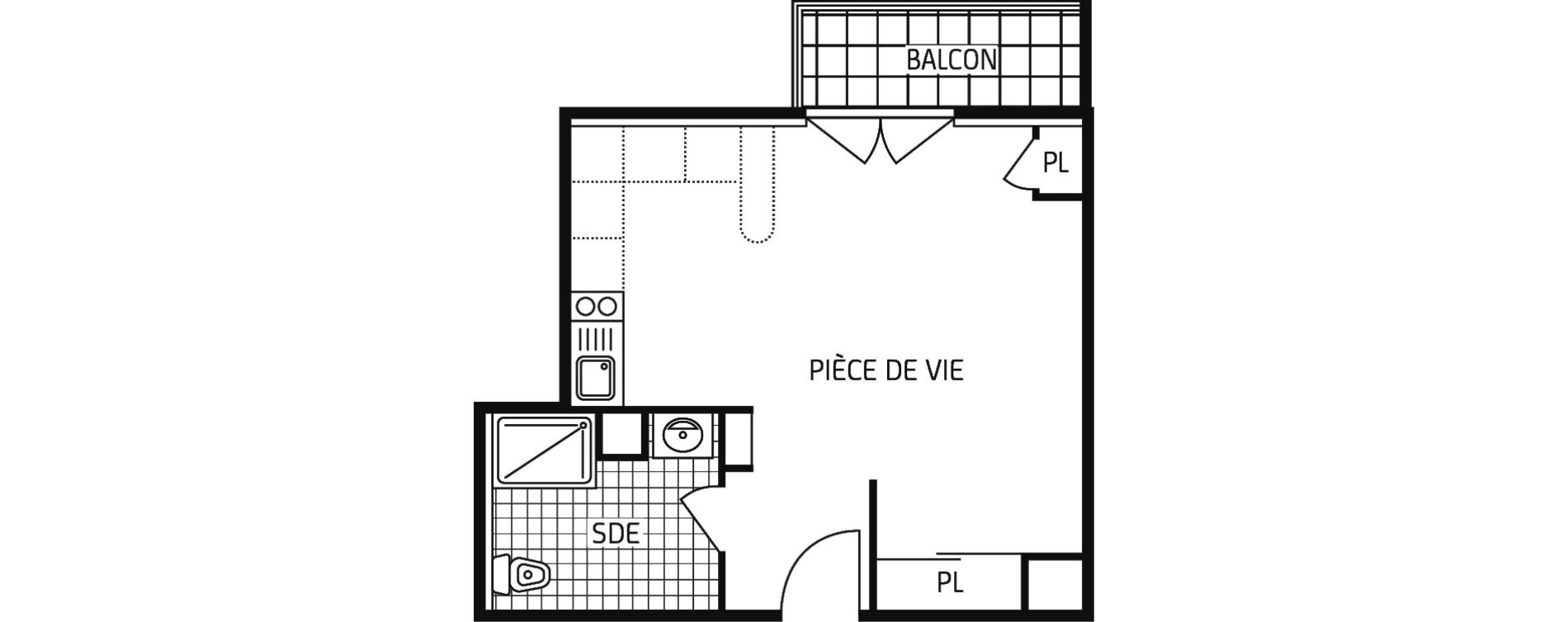 Appartement T1 bis de 34,23 m2 &agrave; Grand-Couronne Centre