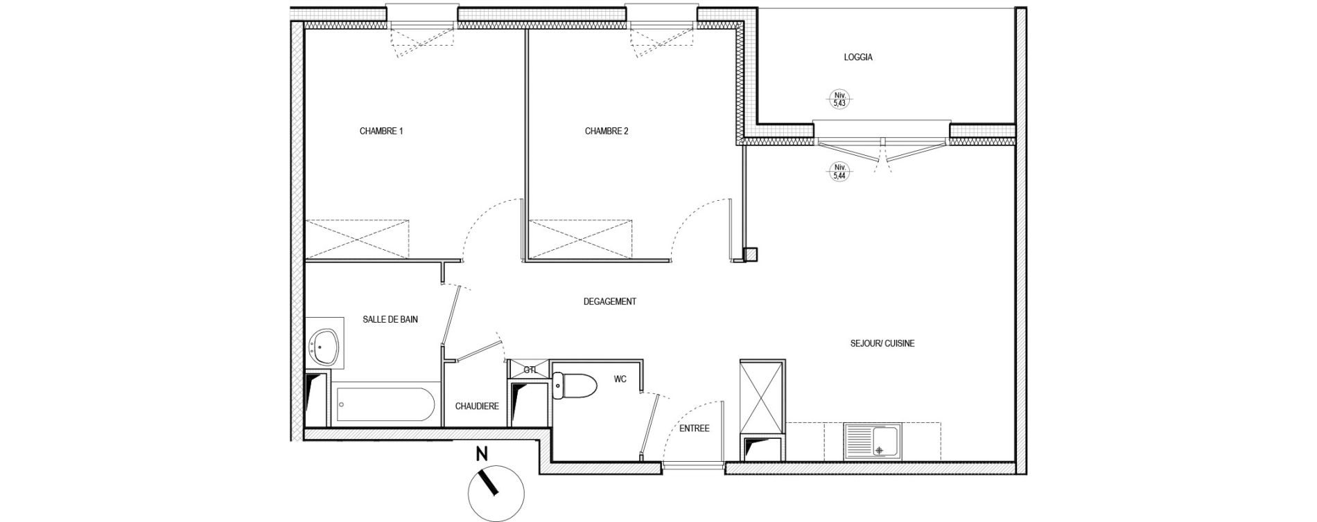Appartement T3 de 61,20 m2 &agrave; Grand-Couronne Diderot