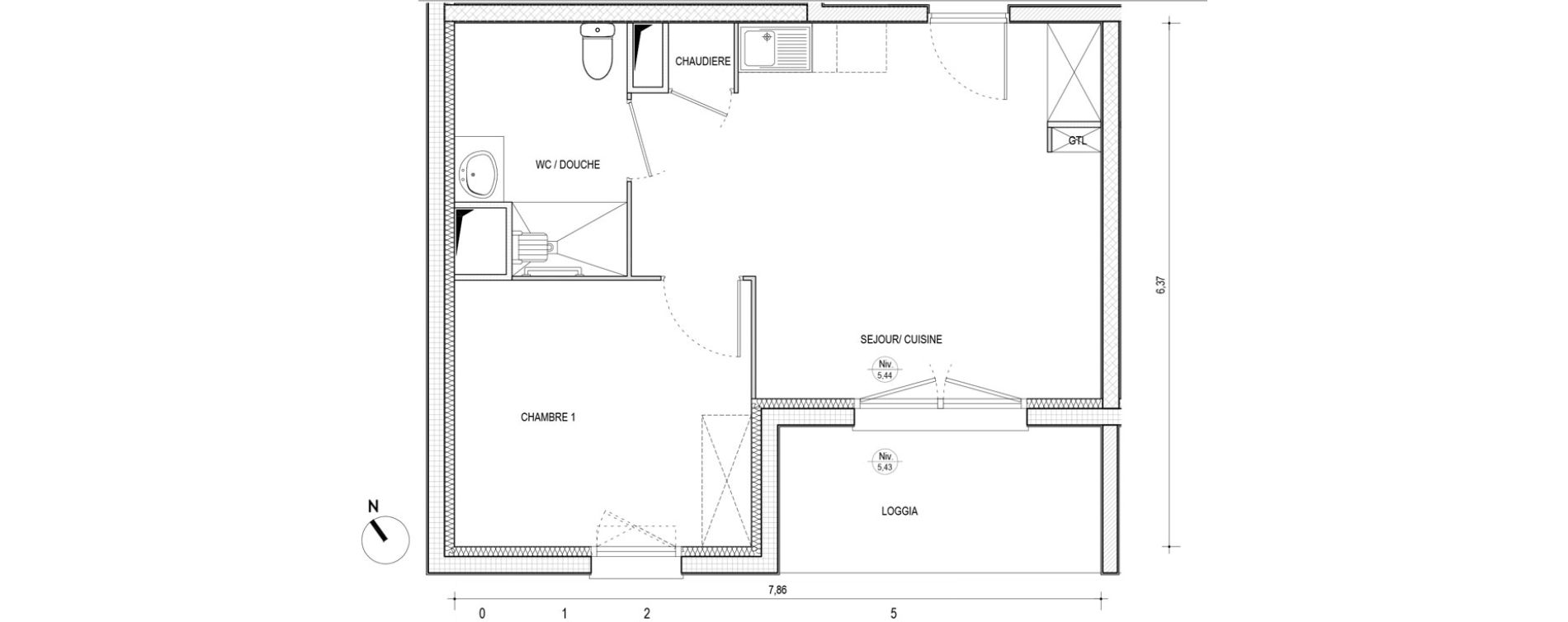 Appartement T2 de 40,80 m2 &agrave; Grand-Couronne Diderot