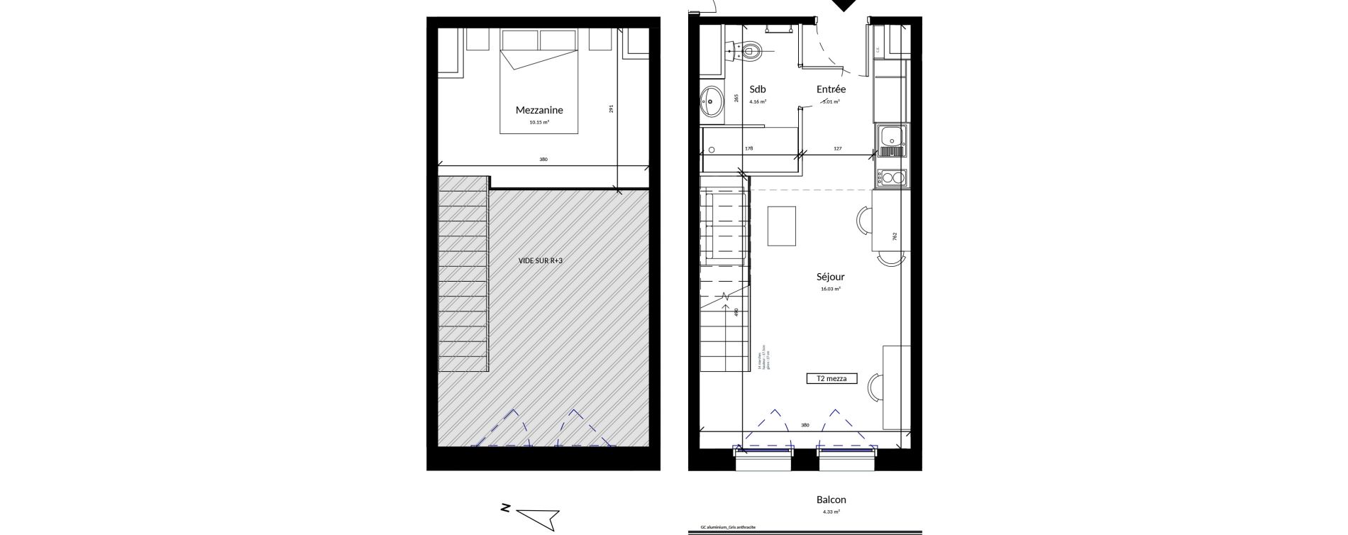 Duplex T2 de 35,35 m2 &agrave; Harfleur Centre